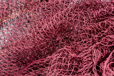 Photo Picture Close up view of colored fishing netの写真素材