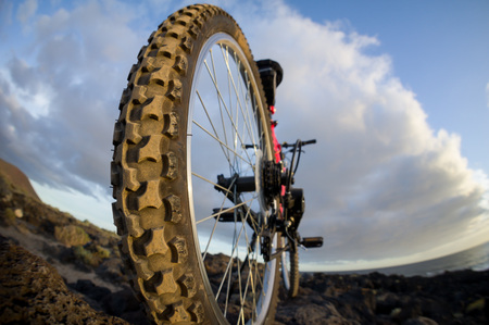 Picture of a Mountain Bike at Sunsetの写真素材