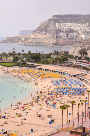 Spanish View Landscape in Puerto Rico Gran Canaria Tropical Volcanic Canary Islands Spainの写真素材