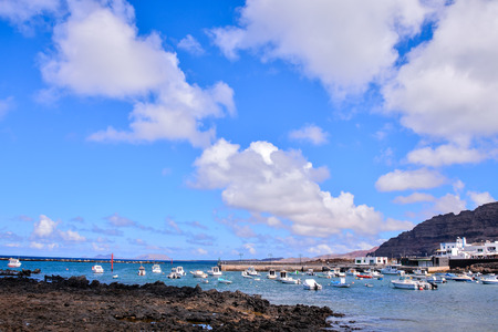 Spanish View Landscape in Tropical Volcanic Canary Islands Spainの写真素材