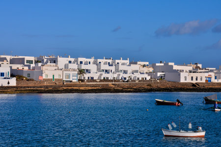 Spanish View Landscape in La Graciosa Lanzarote Tropical Volcanic Canary Islands Spain
