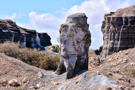 Spanish View Landscape in Lanzarote Tropical Volcanic Canary Islands Spainの写真素材