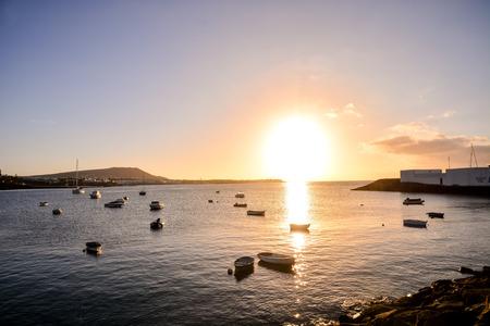 Spanish View Landscape in Tropical Volcanic Canary Islands Spainの写真素材