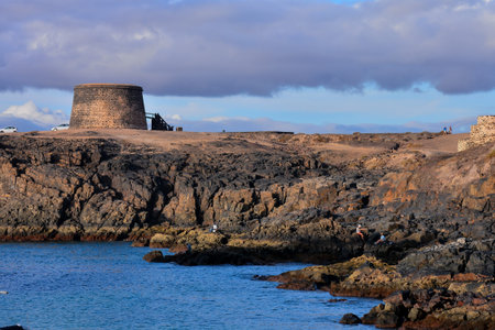 Spanish View Landscape in El Cotillo Fuerteventura Tropical Volcanic Canary Islands Spain