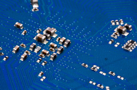 Macro Photo Of Electronic Circuit. Pcb On The Lighting.の写真素材