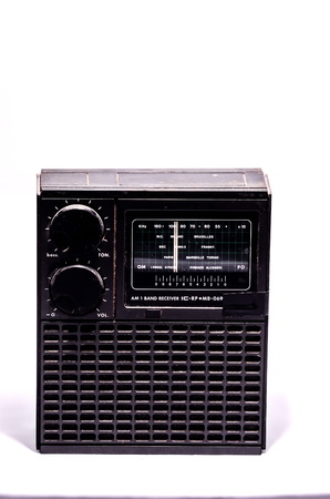 Old Retro Vintage 70's Radio on a White Backgroundの写真素材