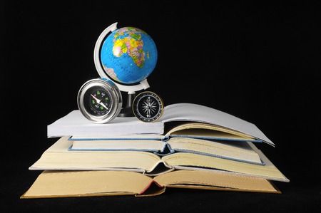 Empty Classic Book Isolated over a Black Backgroundの写真素材