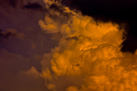 Cloudscape, Colored Clouds at Sunset near the Oceanの写真素材