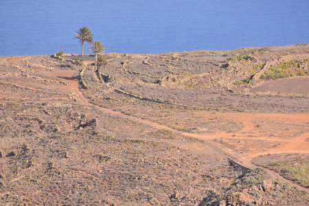 Spanish View Landscape in Tropical Volcanic Canary Islands Spainの写真素材