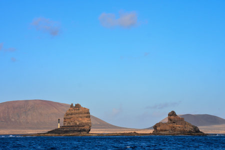 Spanish View Landscape in Lanzarote Tropical Volcanic Canary Islands Spain