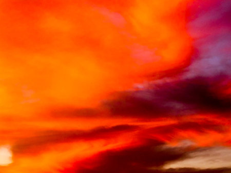 Cloudscape, Colored Clouds at Sunset near the Ocean