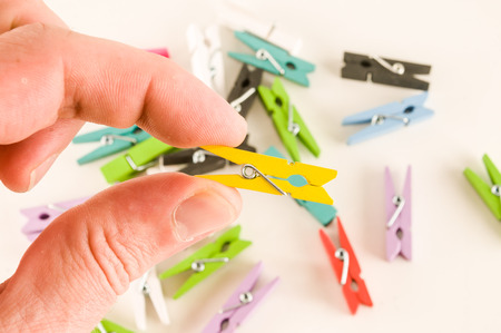 Photo picture of multicolored clothespin background textureの写真素材