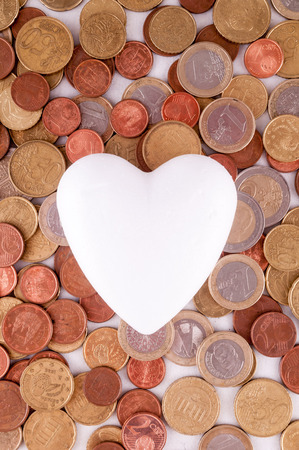 Picture of a Business Money Concept Idea Heart and Coinsの写真素材