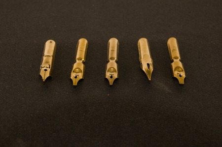 Photo picture of an antique ink fountain pen backgroundの写真素材