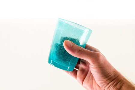 Close-up of water glass Object on a White Background