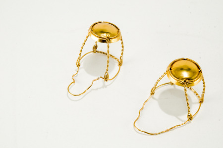 Close-up of metal bottle cap Object on a White Backgroundの写真素材