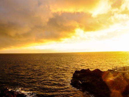 Spanish View Landscape in Tropical Volcanic Canary Islands Spainの写真素材