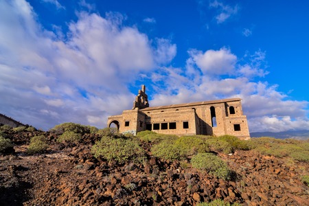 Spanish View Landscape in Tropical Volcanic Canary Islands Spainの写真素材