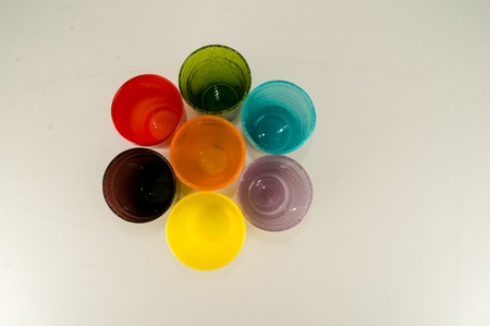 Photo picture of Modern color glass vases backgroundの写真素材