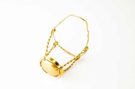 Close-up of metal bottle cap Object on a White Backgroundの写真素材