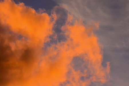 Cloudscape, Colored Clouds at Sunset near the Ocean