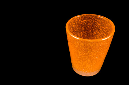 Close-up of water glass Object on a White Backgroundの写真素材