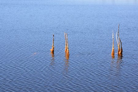 copper red polluted lake mine in Gossan Cobre Huelva Spainの写真素材