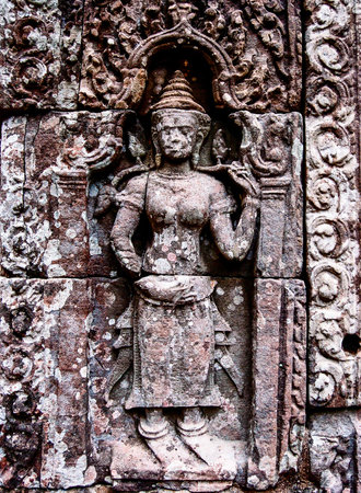 A Bas-Relief Statue of Khmer Culture in Angkor Wat