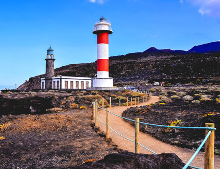 Photo Picture of the Classic Lighthouse in Fuencaliente La Palma Canary Islandsの写真素材