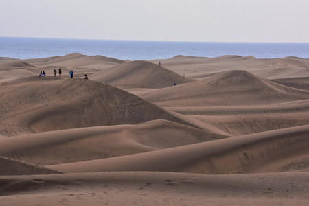 Desert with sand dunes in Maspalomas Gran Canaria Spainの写真素材