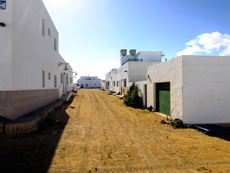 Spanish View Landscape in La Graciosa Lanzarote Tropical Volcanic Canary Islands Spain