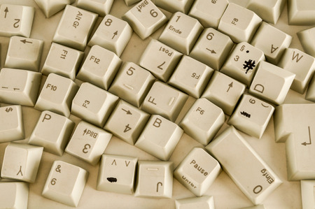 Alphabet numbers and some other keyboard keys shotの写真素材