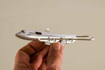 Close-up of toy airplane Object on a White Background