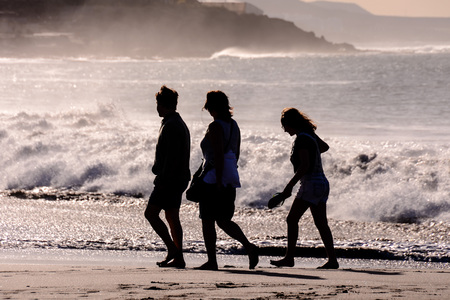 Rough Sea with Large Waves Breaking on the Coastの写真素材