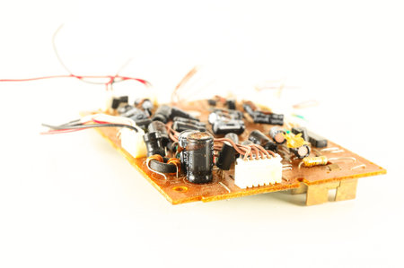 Close-up of vintage pc part Object on a White Background
