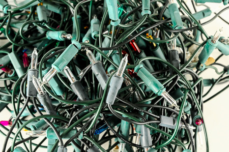 Close-up of christmas light Object on a White Backgroundの写真素材