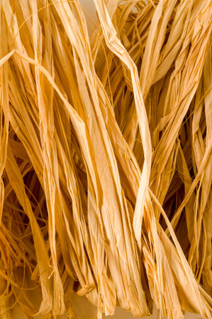 Closeup of golden round hay texture background