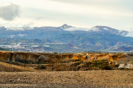Spanish View Landscape in Tropical Volcanic Canary Islands Spainの写真素材
