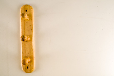 Close-up of wooden clothes hangers Object on a White Backgroundの写真素材