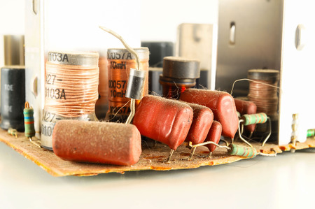 Close-up of circuit pc board Object on a White Backgroundの写真素材