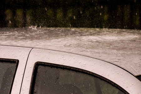 Photo picture abstract blur background from raining flow down on the floorの写真素材