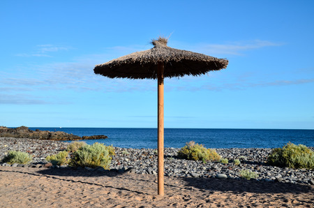 Beach Umbrella in Tenerife Canary Islands Spain Europeの写真素材