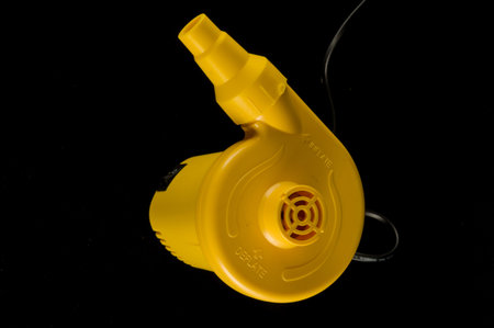 Close-up of air pump Object on a Black Background