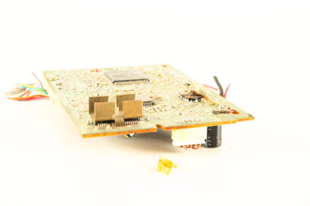 Close-up of vintage pc part Object on a White Background