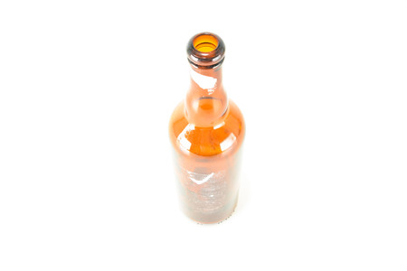 empty glass bottle isolated on white backgroundの写真素材