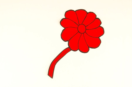 Close-up of paper flower Object on a White Backgroundの写真素材
