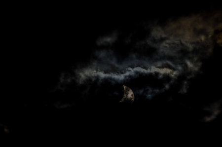 Partial Solar Eclipse on a Cloudy Day