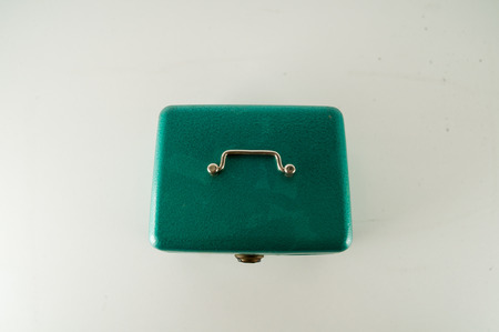 empty metal money security box isolated on white backgroundの写真素材