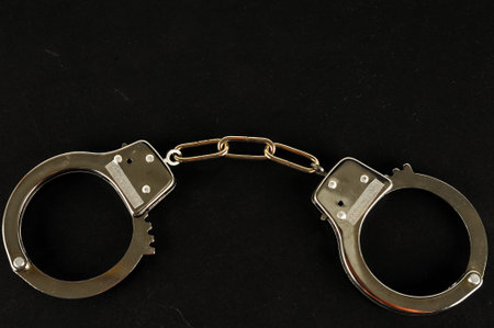 Close-up of handcuffs Object on a White Background