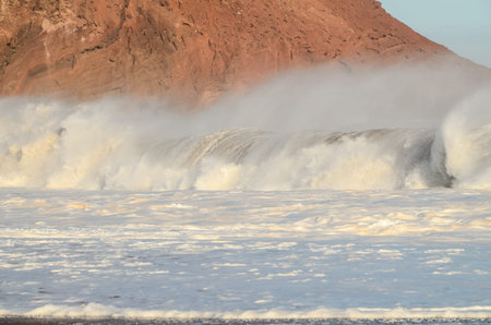 Big Blue Wave Breaks in the Atlantic Ocean